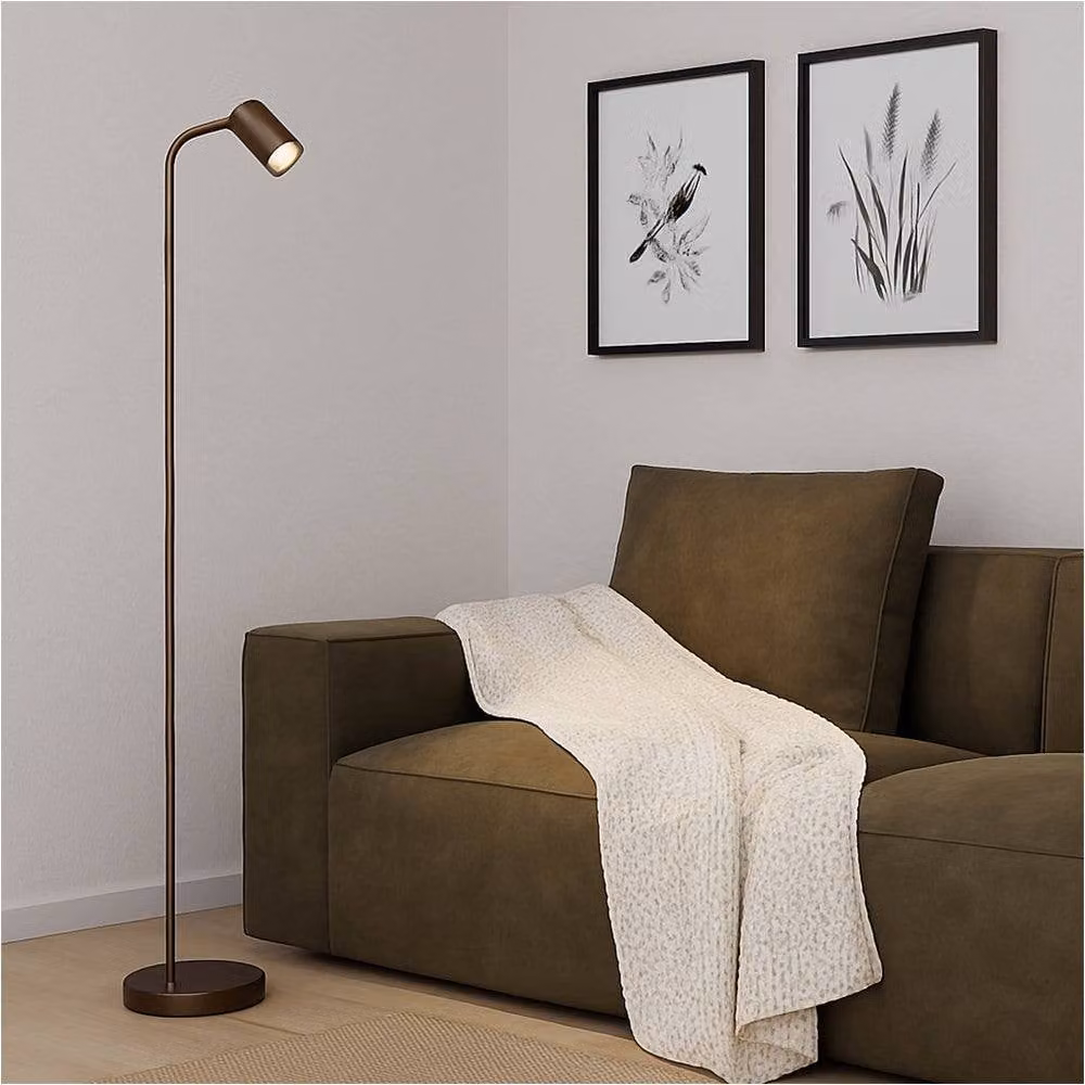 Loops Modern Bronze Floor Lamp with GU10 LED in Brown – 2
