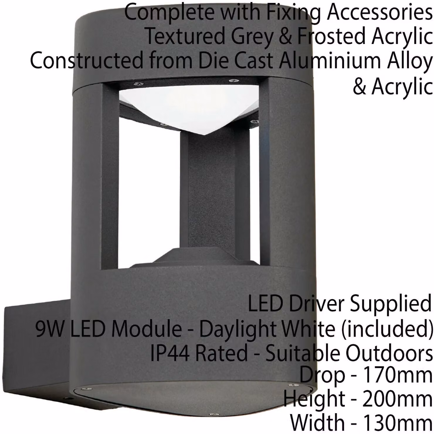 Loops Grey Aluminium LED Outdoor Wall Lantern IP44 – 2