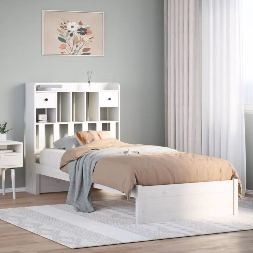 Berkfield Home White Decorative Bookcase Single Bed with Drawers, W/D/H: 90 x 190 cm – 2