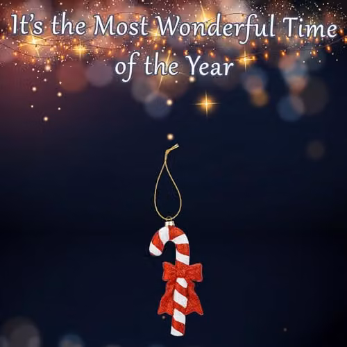 VFM e-Store Red Striped Candy Cane Christmas Tree Hanging Ornament, H 18.2 cm x W 8 cm x D 2.3 cm – 3