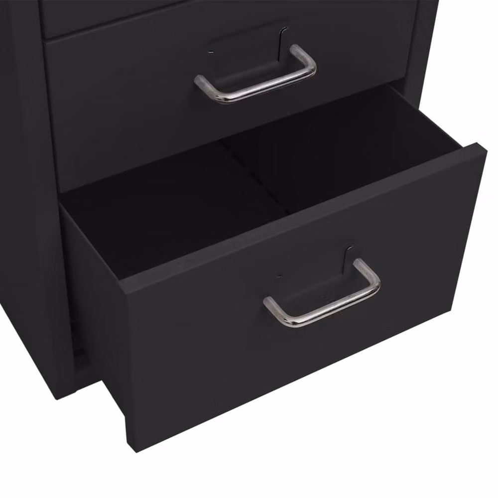Berkfield Home Mobile Metal File Cabinet in Black, W/D/H: 28 x 41 x 69 cm – 3