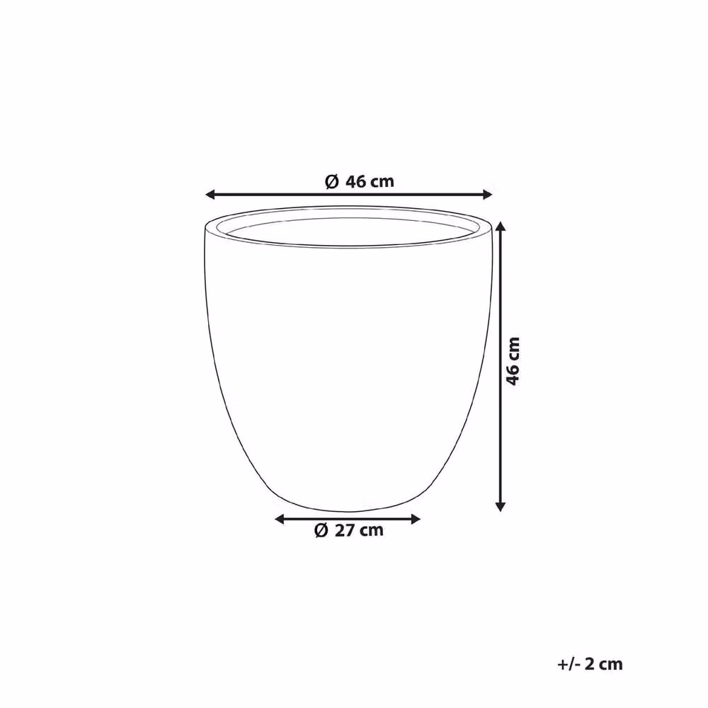 Wyld and Coco White Fibre Clay Round Planter W/D/H: 46 x 46 x 46 cm – 2