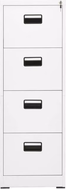 Berkfield Home White Steel Filing Cabinet W/D/H: 46 x 62 x 133 cm