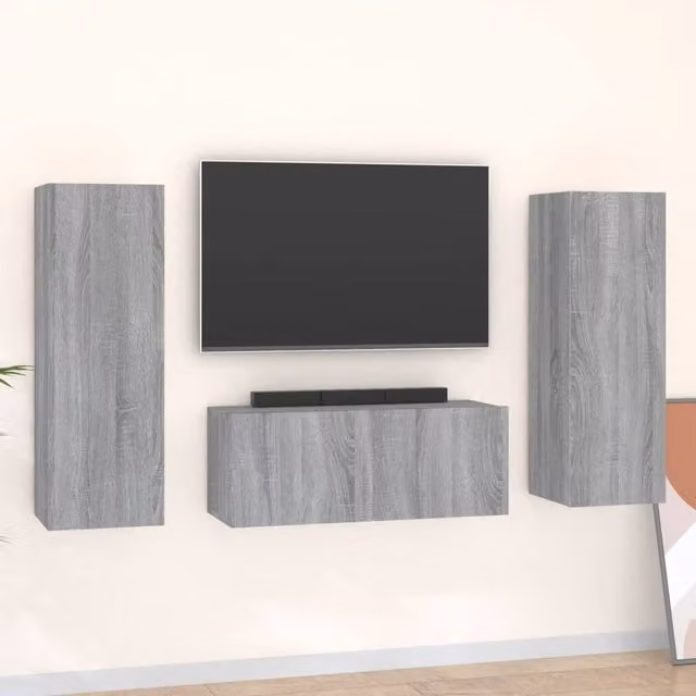 Berkfield Home 3 Piece Grey Matt TV Cabinet Set