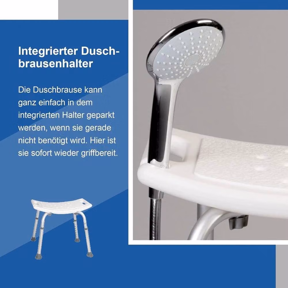 Kelvenix Portable Height Adjustable Mobility Shower Stool Seat in White – 2