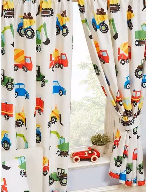 Generic Pack of 2 Blackout Truck Transport Lined Curtains in White, Blue and Red, W: 54in x H: 66in