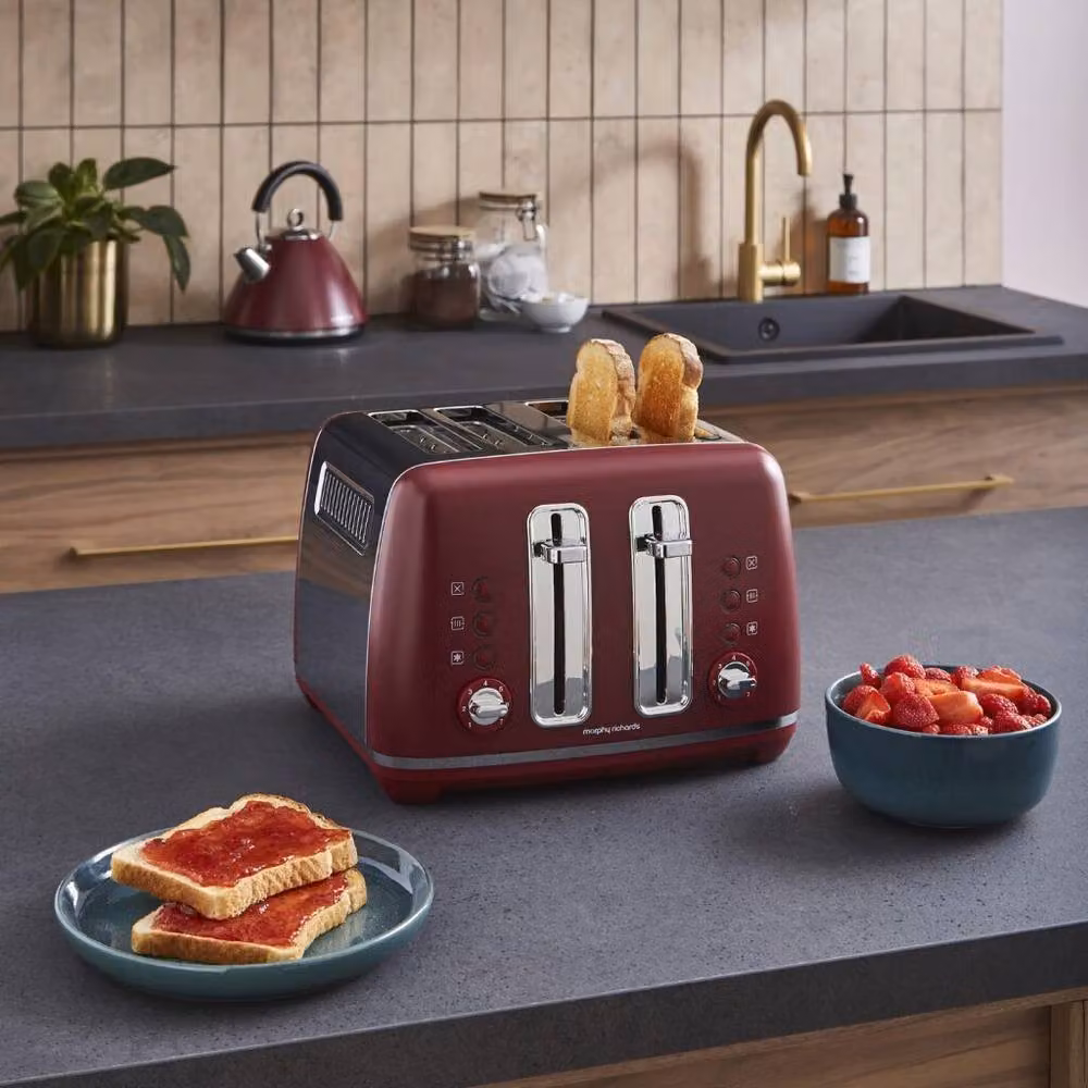 Morphy Richards Accents 4 Slice Toaster in Red – 2