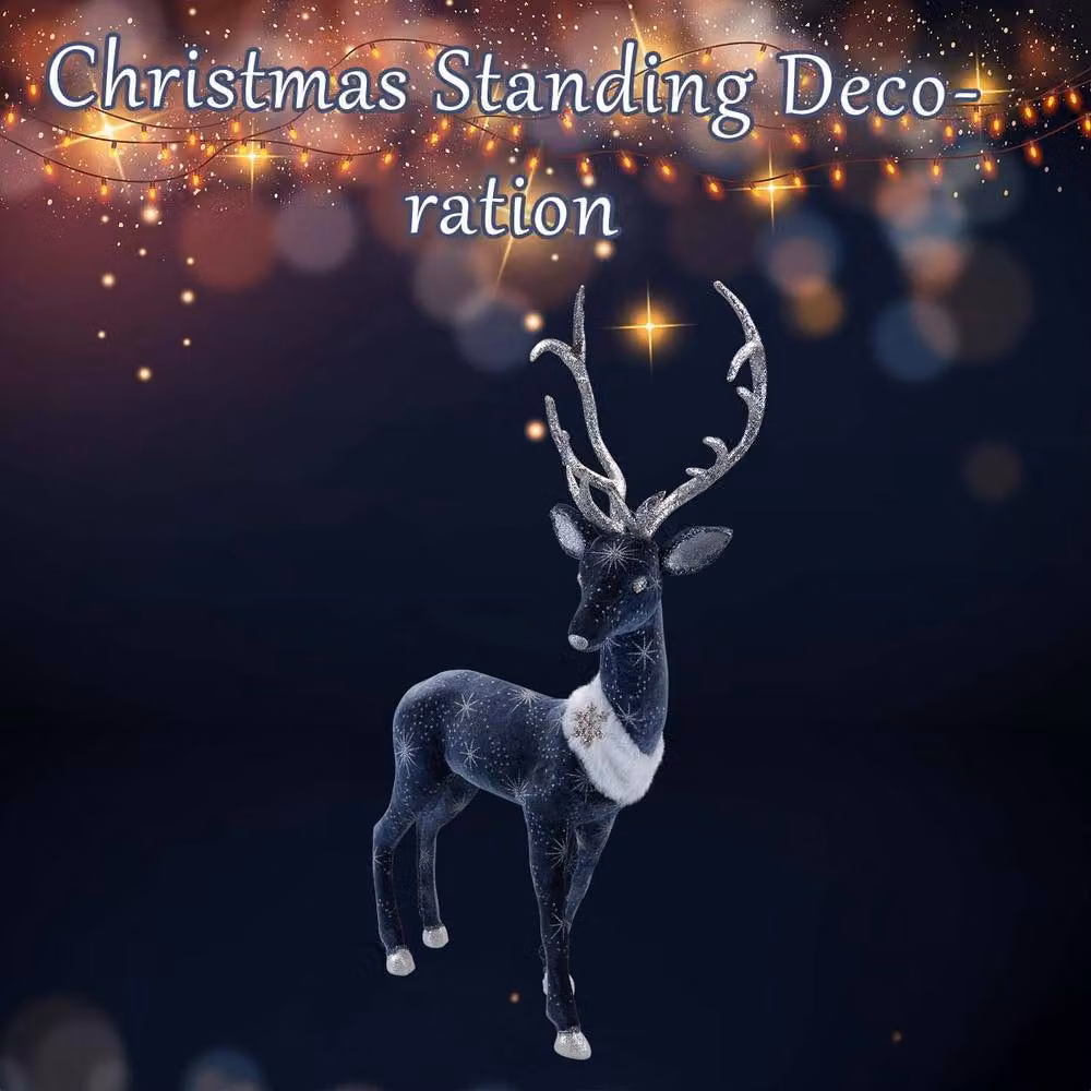 VFM e-Store Blue Christmas Deer Decoration, H 58 cm x W 28 cm – 2