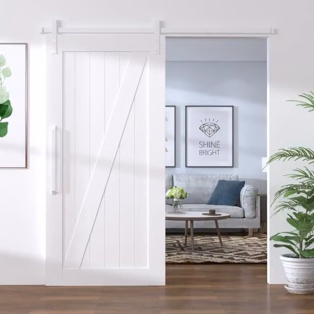 Berkfield Home Sliding Door Hardware Kit, White Steel, 200 cm