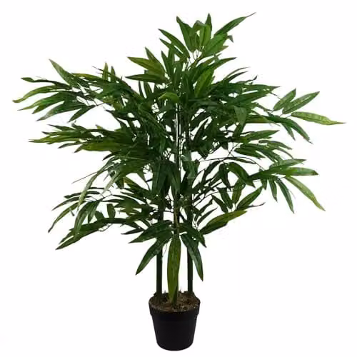 Leaf Design UK Fat Artificial Bamboo Tree in Green, Height: 90 cm