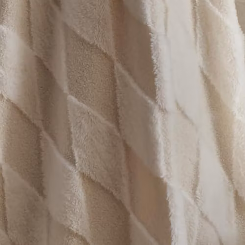 Appletree Hygge Cosy Diamond Fleece Throw, Beige, W: 150 cm, D: 200 cm – 3