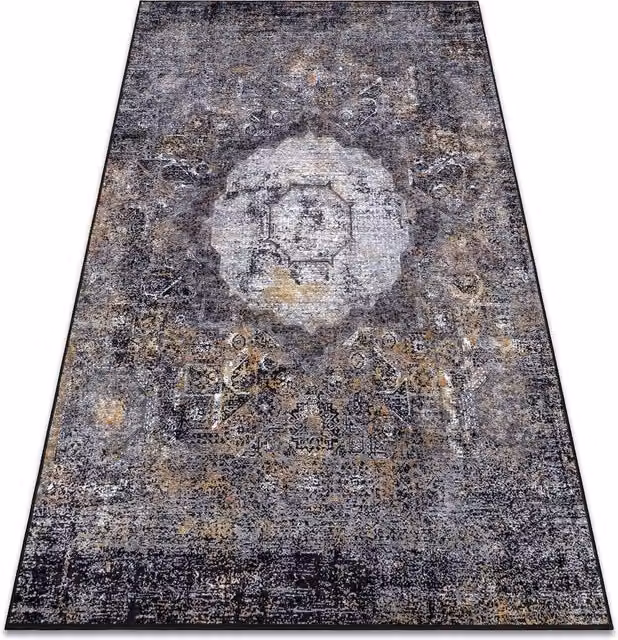 RugsX Miro Grey Rectangular Polyester Rug, W/D/H: 120 x 170 cm