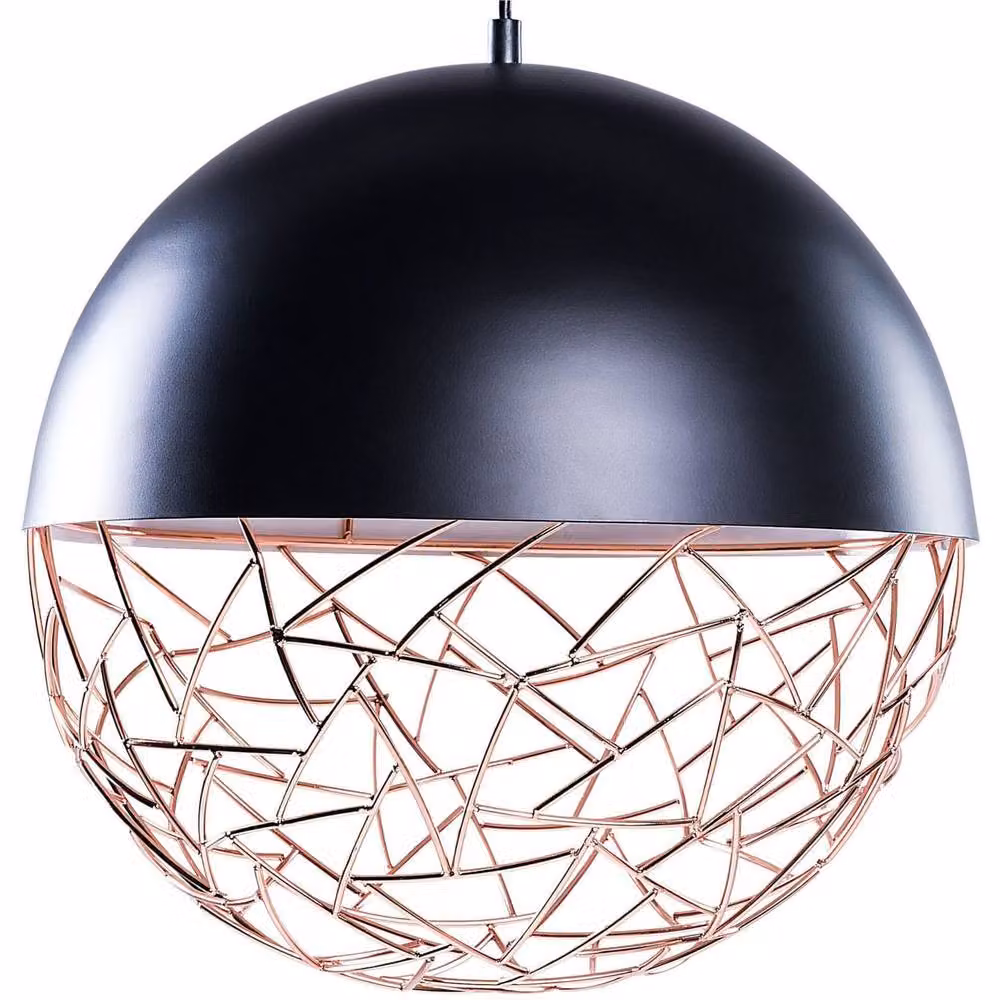 Wyld and Coco Modern Sphere Globe Pendant Light in Black and Gold/Brass – 2