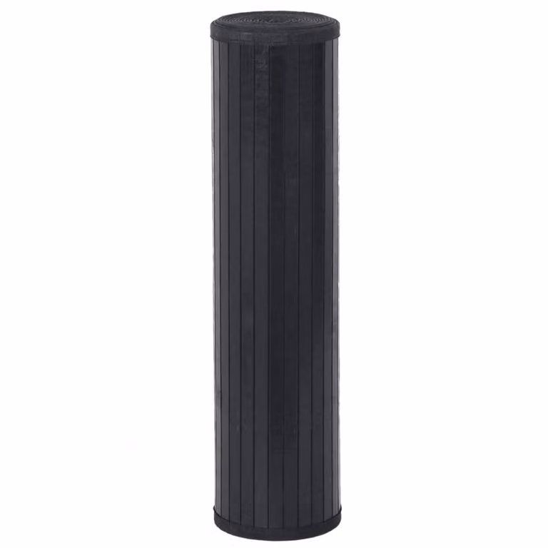 Berkfield Home Rectangular Bamboo Rug in Black, W: 70 cm, L: 400 cm