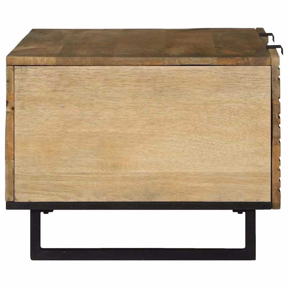Berkfield Home Modern Rectangular Coffee Table in Brown Solid Mango Wood, W/D/H: 100 x 54 x 40 cm – 3