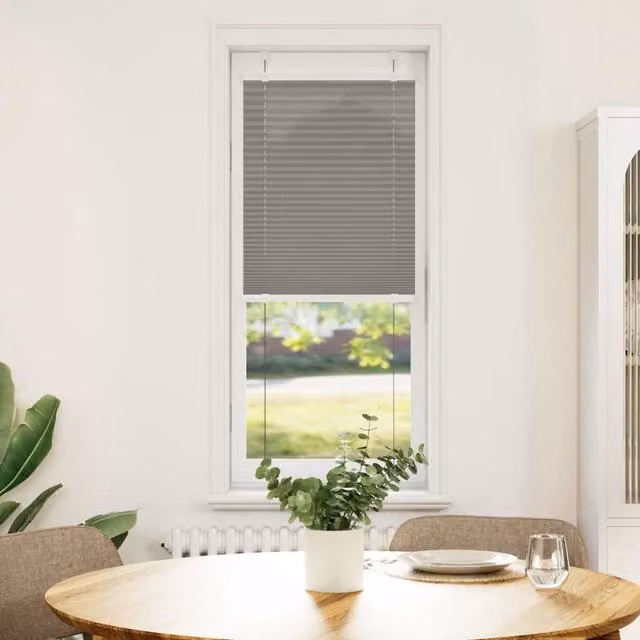Berkfield Home Anthracite and Black Pleated Blind, W: 50 cm, H: 100 cm, Semi-Transparent Polyester Fabric