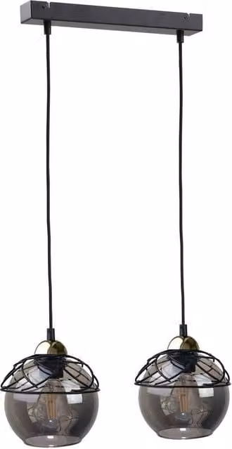 Netlighting Mera Bar Pendant Ceiling Light in Black, 50cm, 2x E27