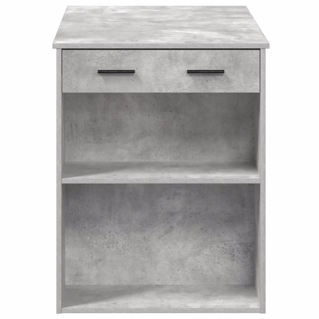 Berkfield Home Writing Desk with Drawer and Shelf in Concrete Grey, W/D/H: 102 x 62 x 77.5 cm – 4
