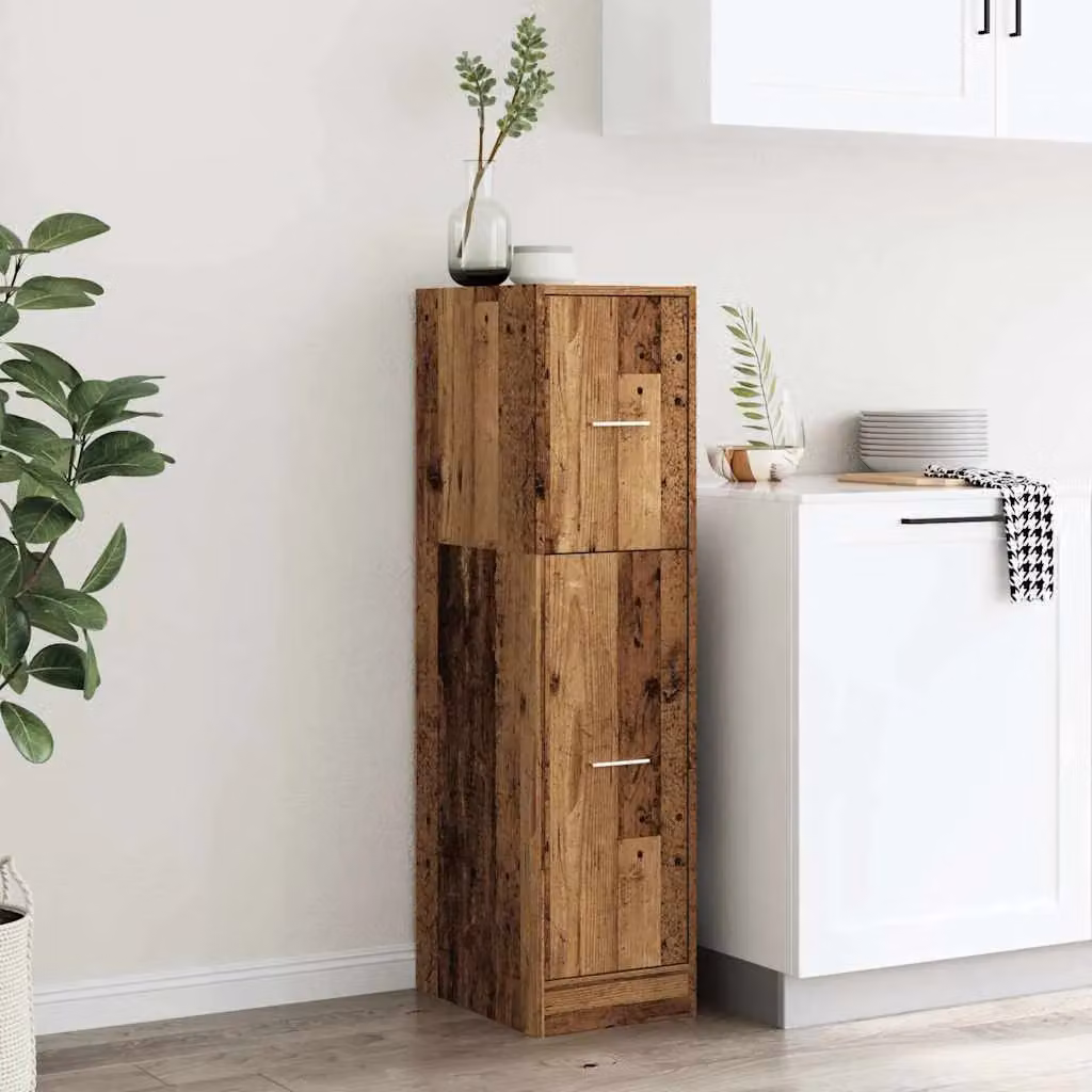 Berkfield Home Apothecary Cabinet in Old Wood Brown, W/D/H: 30 x 41 x 118 cm – 3