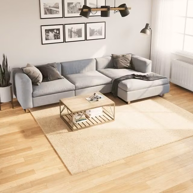 Berkfield Home HUARTE Square Short Pile Washable Rug in Beige, W/D/H: 240 x 240 x 0 cm – 1