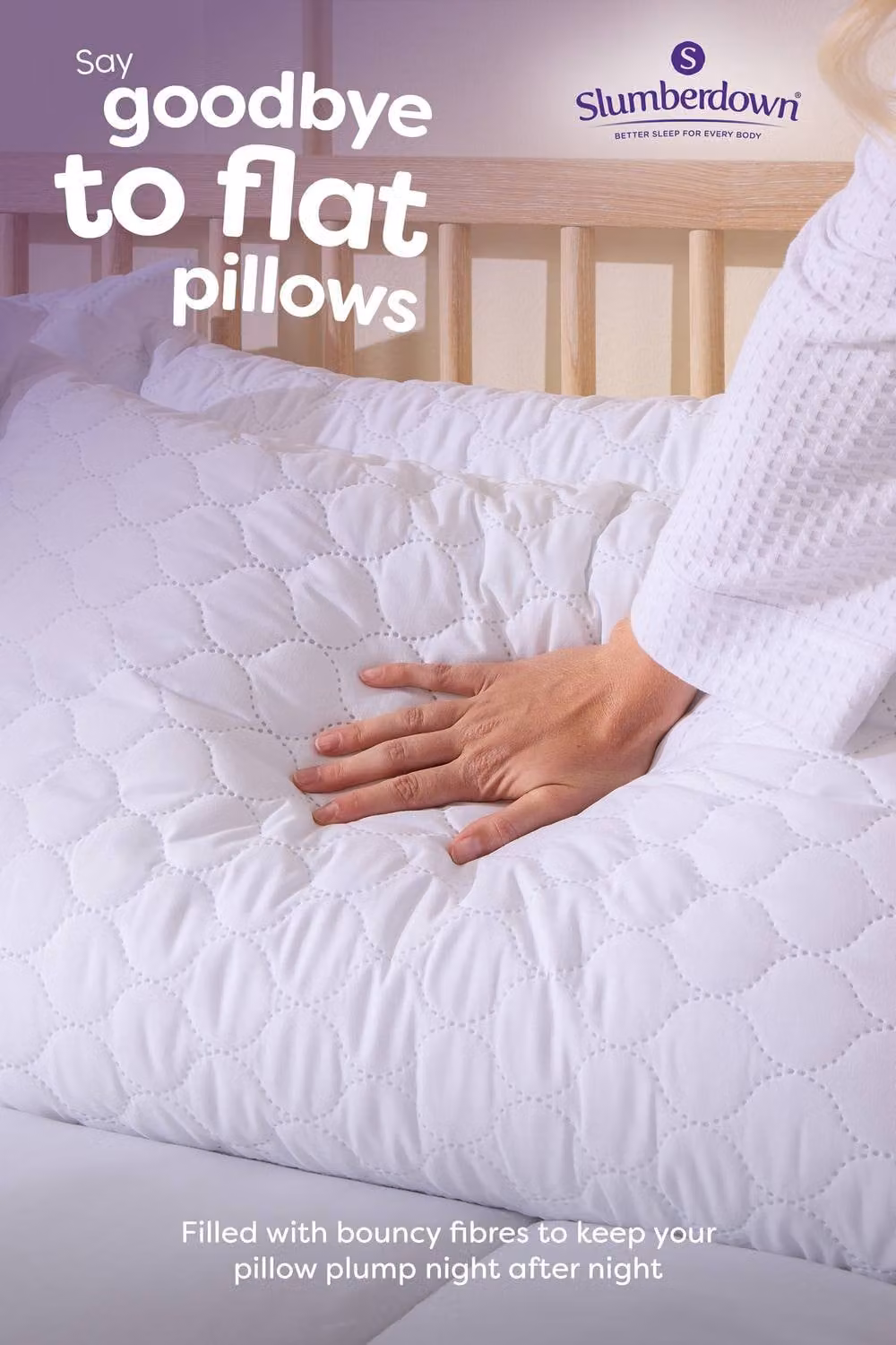 Slumberdown 14 Pack Sleep Soundly Rebound Firm Support Side Sleeper Microfibre Pillows in White – 2