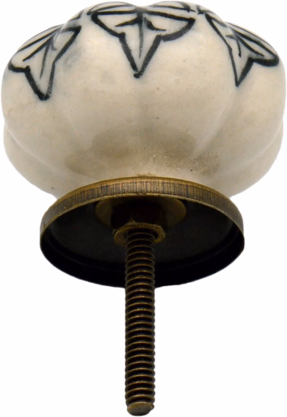 Nicola Spring Black Floral Ceramic Cabinet Knobs, Pack of 6 – 3