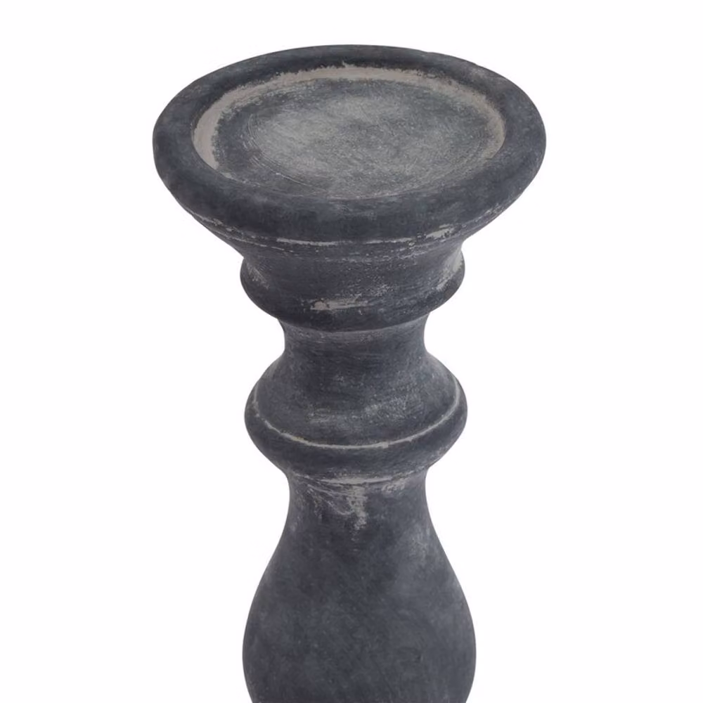 Lemon Pavilion Furniture and Decor Amalfi Column Candle Holder, Grey Ceramic, W: 11 cm, D: 11 cm, H: 30 cm – 2
