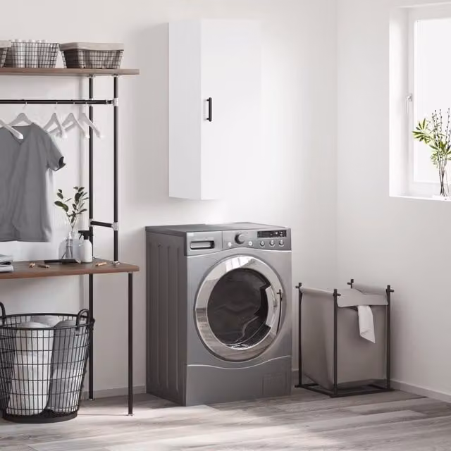 Berkfield Home Wall Mounted Cabinet in White, W: 34.5 cm, D: 34.5 cm, H: 90 cm – 1
