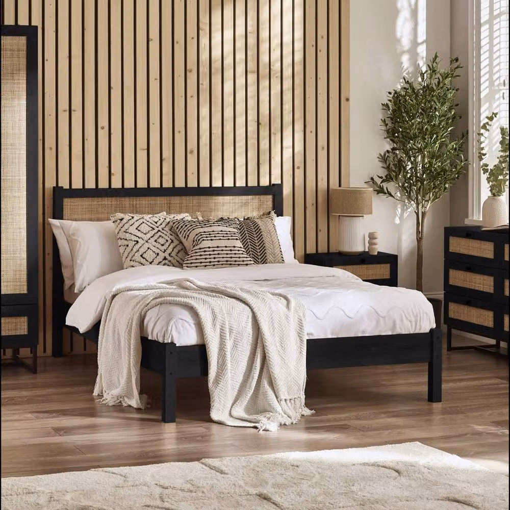 Cheshire Zinc Rattan Bed in Black, King Size (150 x 200 cm) – 2