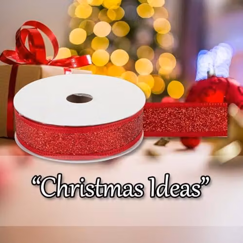 VFM e-Store Christmas Ribbon Garland Decoration in Red, W/H: 4 x 10 cm – 5