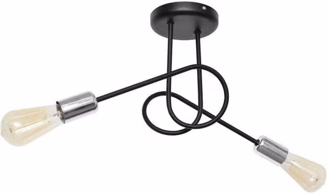 Netlighting Oxford Multi Arm Semi Flush Ceiling Light in Black and Chrome, Diameter: 38 cm