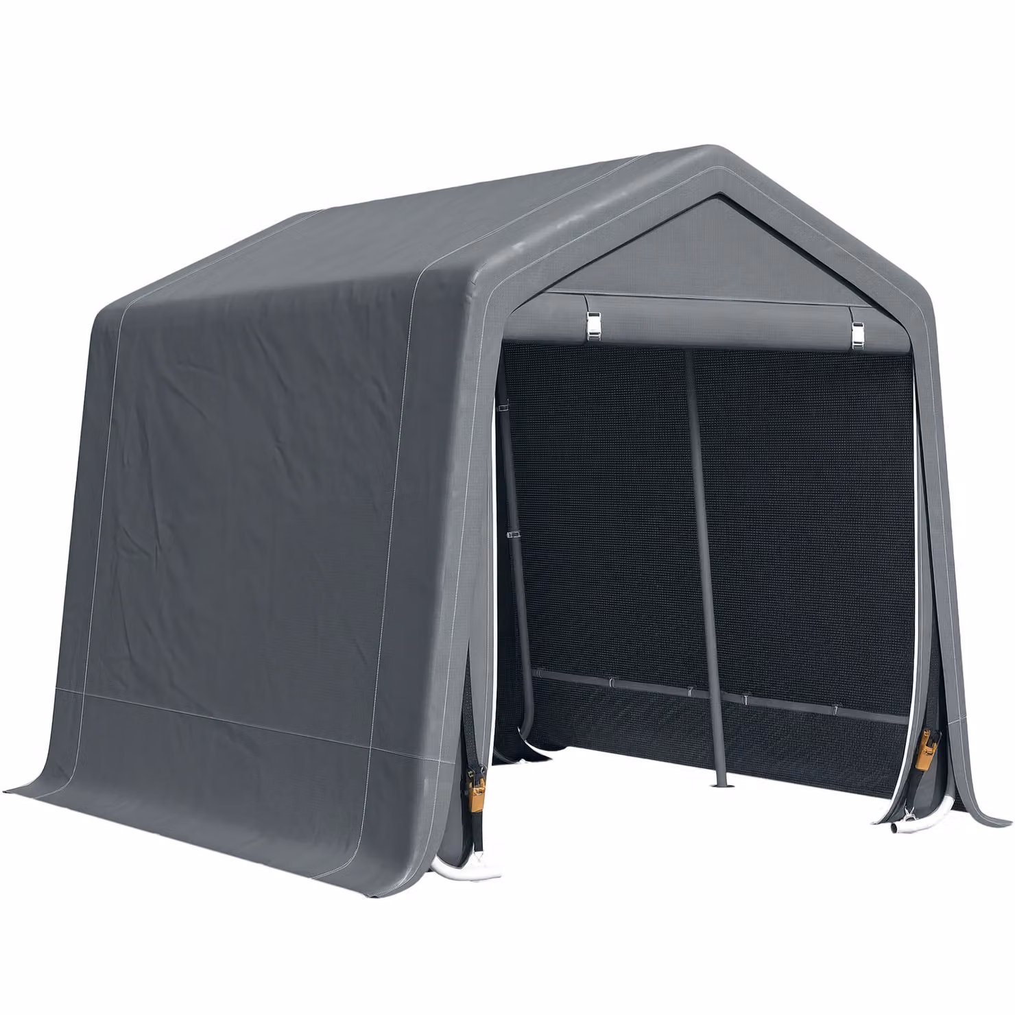 Outsunny Garden Storage Tent with Metal Frame in Grey, W: 280 cm, D: 240 cm, H: 240 cm – 2