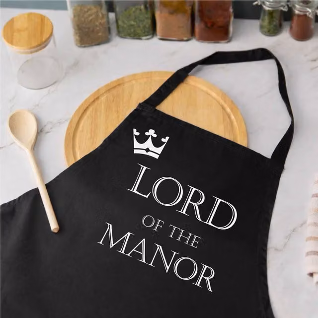 60 Second Makeover Lord Of The Manor Black Cotton Cooking Apron – 1