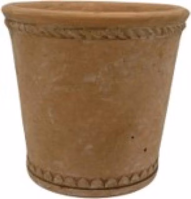KDMD Rustic Brown Ceramic Round Tabletop Pot
