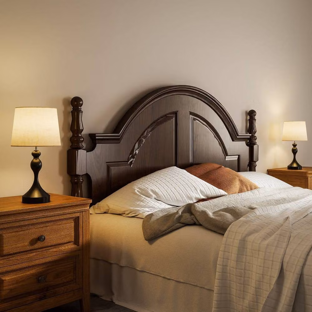 Wyld Haus Loke Set of 2 Modern Touch Table Lamps in Black and Beige with USB Ports – 7