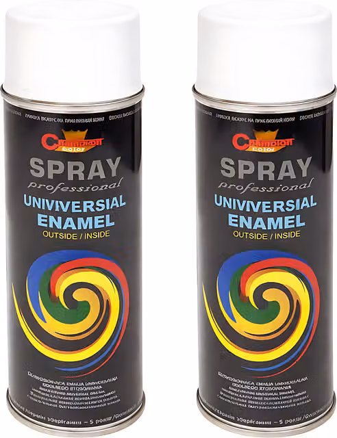 Sola Universal Gloss Enamel Spray Paint, Pure White Matt (RAL 9010), 2 x 400 ml