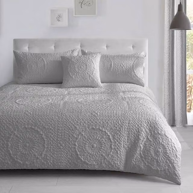 Velosso Winchester Grey Duvet Cover and Pillowcase Set