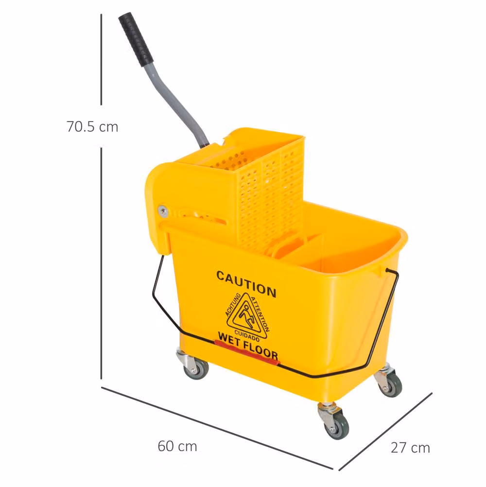 STILVORA 20 L Mop Bucket with Wringer and Water Separation Panel in Yellow – 2