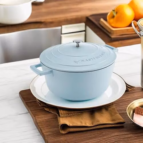 MasterClass Cast Aluminium Casserole Dish in Blue and Black, 28cm – 2