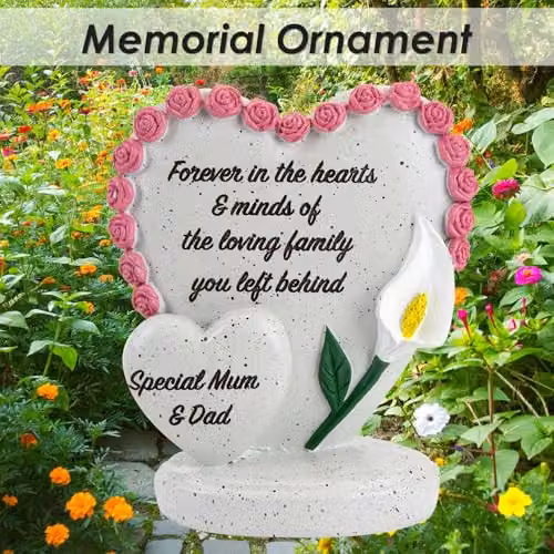 VFM e-Store Memorial Flower Pot Ornament in Grey, W/D/H: 15 x 15 x 13 cm – 2