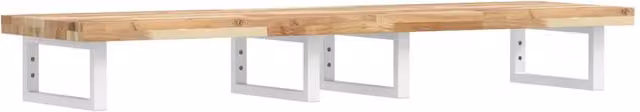 Berkfield Home Wall Mounted Basin Shelf in Brown Steel and Solid Acacia Wood