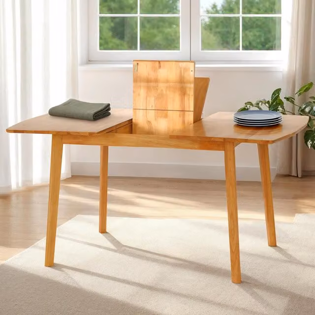 Seconique Emery Extendable Rectangular Dining Table in Brown Oak Wood