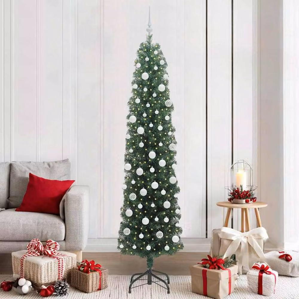 Berkfield Home Artificial Christmas Tree with 300 Warm White LEDs and Stand, Green – 2