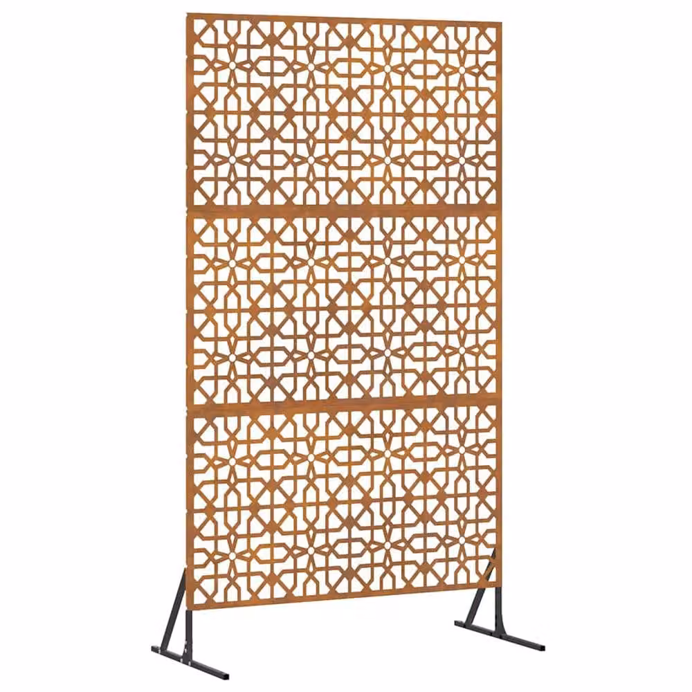 Berkfield Home Brown Weathering Steel Privacy Screen, W: 100 cm, D: 50 cm, H: 180 cm – 3