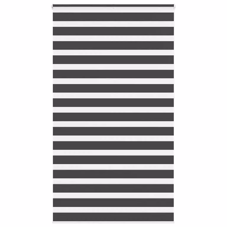 Berkfield Home Zebra Day and Night Blind in Black Polyester, W: 135 cm, H: 230 cm
