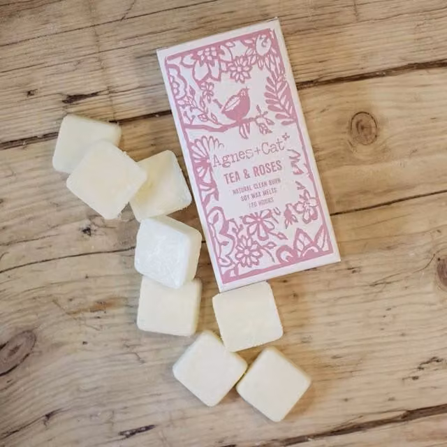 Serenityy A+C Tea and Roses Soy Wax Melts, 8 Pack, White Floral Scent