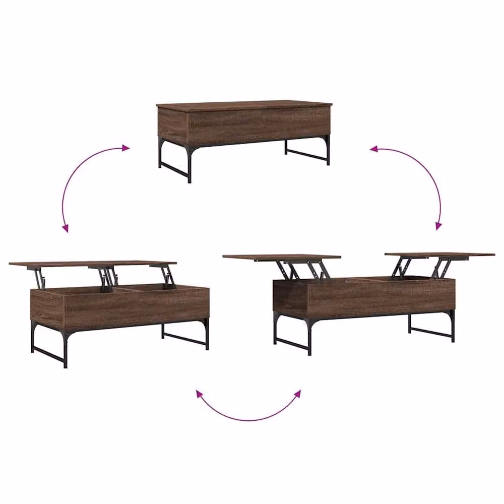 Berkfield Home Decorative Coffee Table in Brown Oak, W/D/H: 100 x 50 x 40 cm – 4