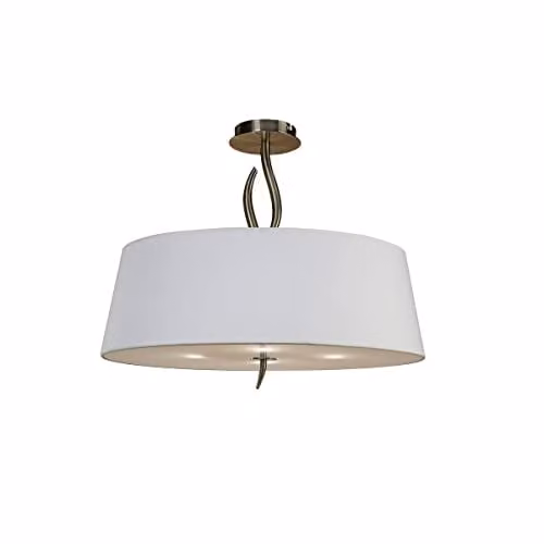 Mantra Iluminación Ninette Modern Semi Ceiling Light in Antique Brass and White