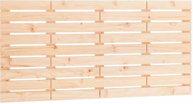 Berkfield Home Rustic Solid Wood Pine Wall Headboard in Beige, W: 141 cm, D: 3 cm, H: 63 cm