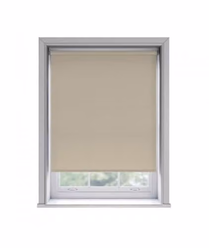 New Edge Blinds Beige Thermal Blackout Roller Blind, W: 120 cm, H: 170 cm